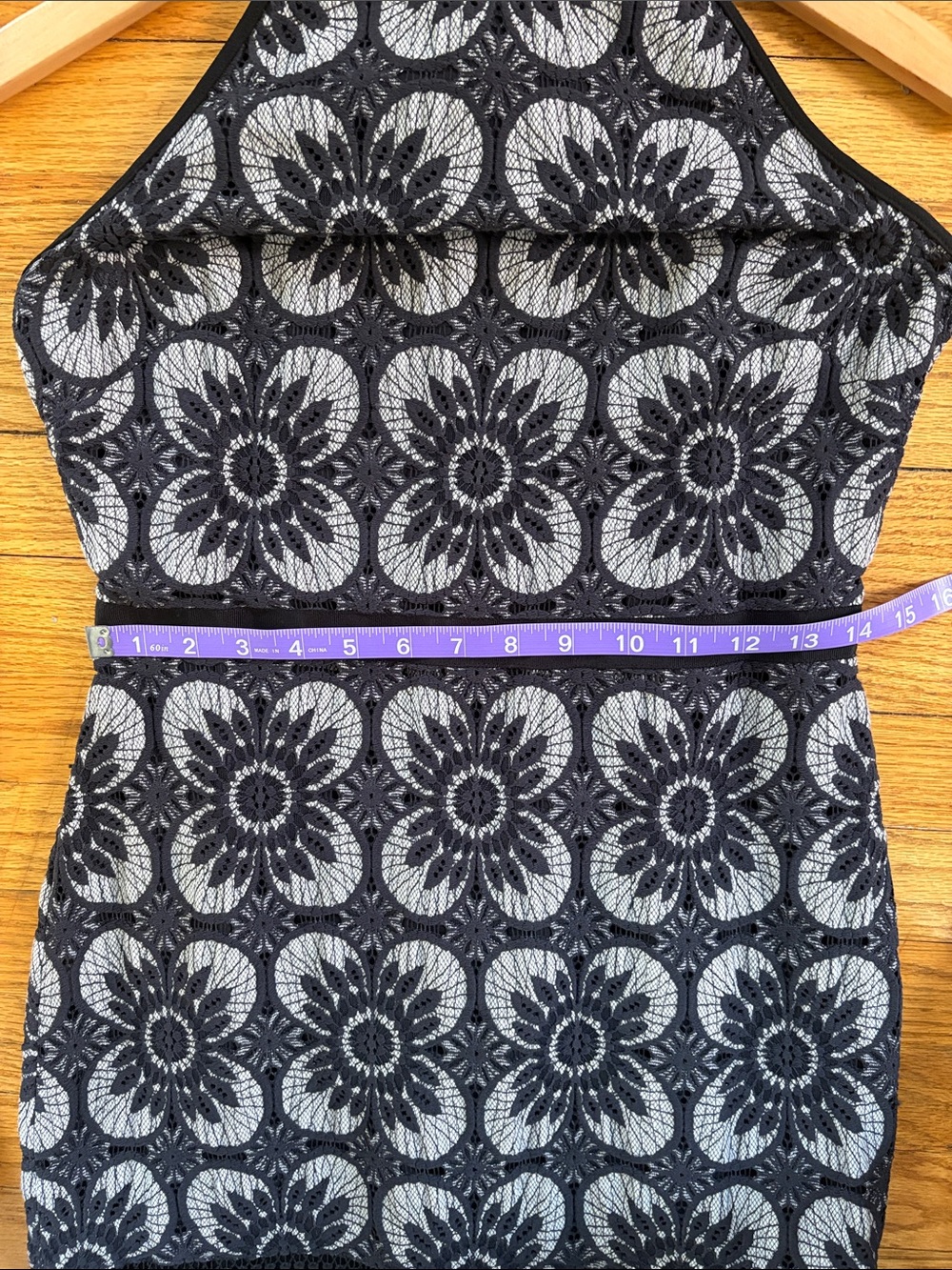 Banana Republic Black and White Floral Lace Halter Midi Ruffle Mermaid Dress - Picture 6 of 7